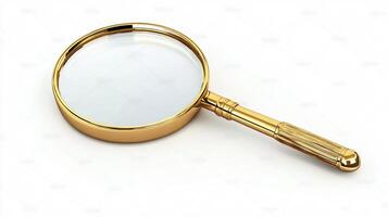 Realistic and simple magnifying glass resting on surface. photo