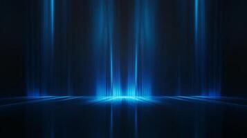 Mystical blue light beams cascade in vertical streams. photo
