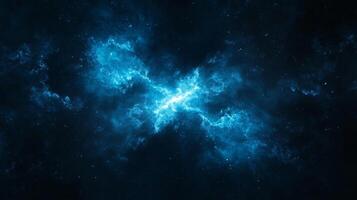 Abstract cosmic nebula in vibrant blue, space expanse photo