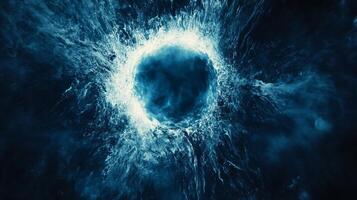 Dynamic ring-shaped cosmic energy with dark core. photo