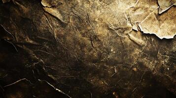 Antique textured background with peeling golden paint photo