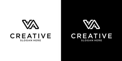 VA or AV initial letter logo design concept vector