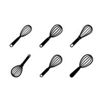 Whisk Icon and Linocut Silhouette Design vector