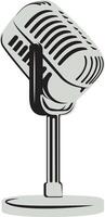 a retro microphone on a stand with a white background vector