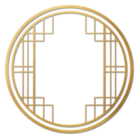 Elegant Geometric Gold Frame for Chinese New Year Celebration png