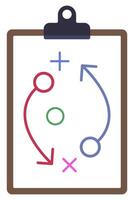 Clipboard with checklist icon in flat style isolated on white background. vector