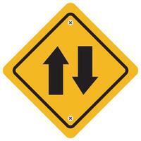 Two way traffic symbol isolated on white background. vector