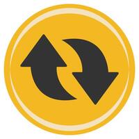 Reload arrow flat icon isolated on white background. vector