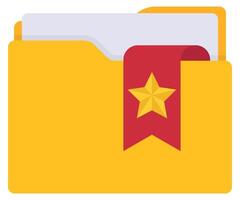 Flat folder icon illustration isolated on white background. vector