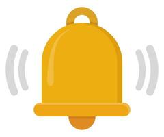 Notification bell icon in flat style isolated on white background. vector