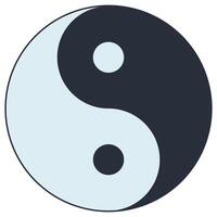 Flat icon of yin yang isolated on a white background. vector