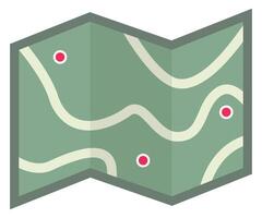 Navigation map flat icon isolated on white background. vector