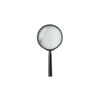 A simple magnifying glass on a white background symbolizing search and discovery. png