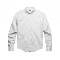 A pristine white long-sleeve shirt, ideal for casual or formal occasions. png