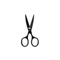 A pair of black scissors on a plain background, perfect for crafting and DIY projects. png