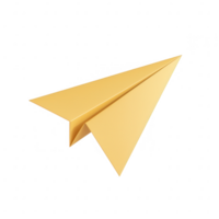 A sleek golden paper airplane symbolizing creativity and innovation. png