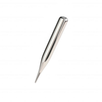 A sleek, polished silver pencil with a sharp tip for precision writing and drawing. png