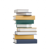A stacked collection of colorful books on a white background, perfect for reading enthusiasts. png