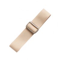 A stylish beige strap with a metal buckle, perfect for accessories or design projects. png