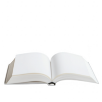 An open blank book ready for ideas, sketches, or notes on a clean background. png
