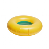 A vibrant yellow inflatable pool float, perfect for summer fun and relaxation. png