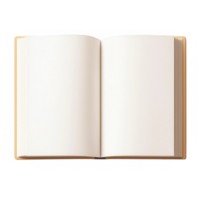 An open blank book ready for creative ideas and thoughts to be written inside. png