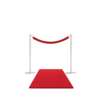 Elegant red carpet setup with ropes, ideal for events and glamorous entrances. png