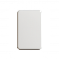 Minimalist white portable charger for electronic devices, sleek and modern design. png