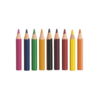 Vibrant colored pencils arranged in a row for creative projects and artistic expression. png
