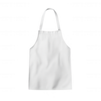 A blank white apron ready for customization or personal use in cooking and crafting. png