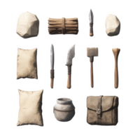 A collection of various tools and materials for crafting and DIY projects. png
