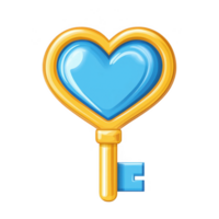 A colorful heart-shaped key symbolizing love and access to the heart. png