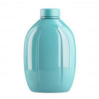 A vibrant teal drink bottle with a smooth finish and twist cap against a clean backdrop. png