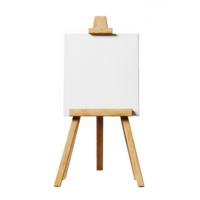 Blank canvas on an easel ready for artistic expression and creativity. png