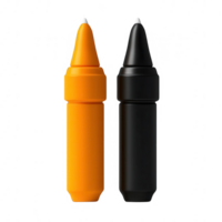 Two vibrant crayons, one black and one orange, perfect for creative projects and art. png