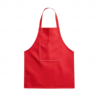 Vibrant red apron, perfect for cooking or crafting, ideal for both home and professional use. png