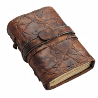 Vintage leather-bound journal with a rustic feel, perfect for recording memories. png