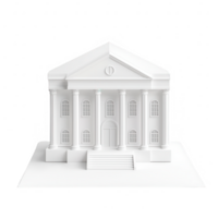 A classic white building featuring columns and steps, symbolizing elegance and stability. png
