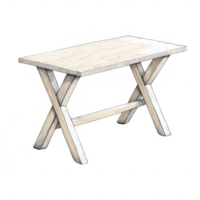 A simple wooden table with an elegant design, ideal for various interior styles. png