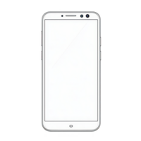 A modern smartphone with a blank screen ready for app or design customization. png