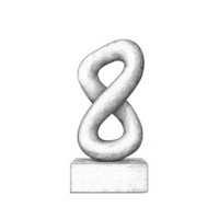 Abstract sculpture in the shape of infinity symbol representing eternity and unity. png