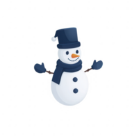 Cute snowman wearing a top hat and scarf, perfect for winter celebrations and holidays. png