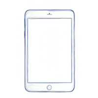 Minimalistic tablet design with blank screen ready for customization and creativity. png