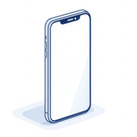 Minimalistic smartphone design showcased on a sleek surface. png