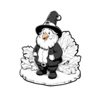 Whimsical gnome character in festive attire, perfect for holiday themes and illustrations. png