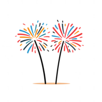 Vibrant fireworks bursting in colorful displays during a festive celebration. png