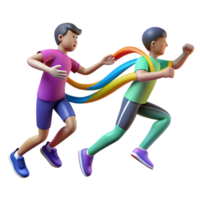 Rainbow Run 3D Animated Teamwork Competition png