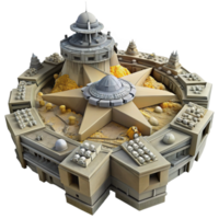 Futuristic Star-Shaped City Architectural Design of a Space Colony png