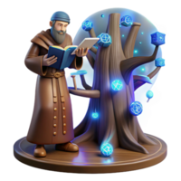 Mystic Tree of Knowledge An Enchanting 3D Render png