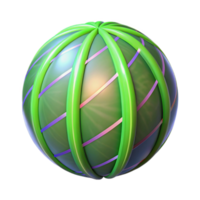 Abstract Green Sphere with Intersecting Bands png